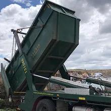 Brimbank Bin Hire skip being emptied