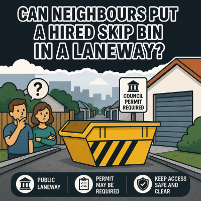 Can Neighbours Put a Hired Skip Bin in a Laneway in Deer Park?